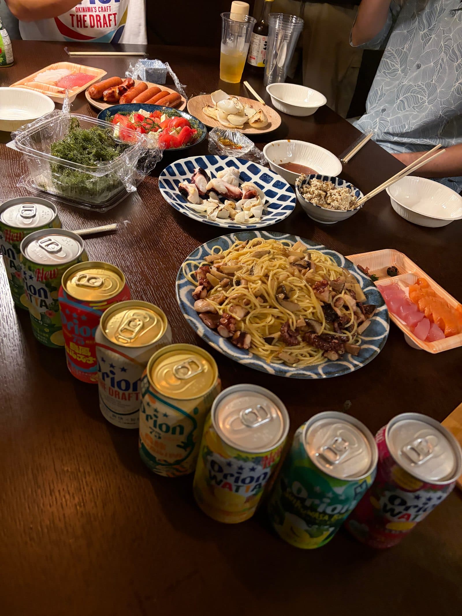 Orion beer and dinner